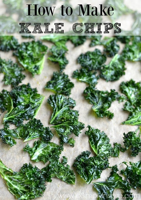 kale chips on parchment paper 