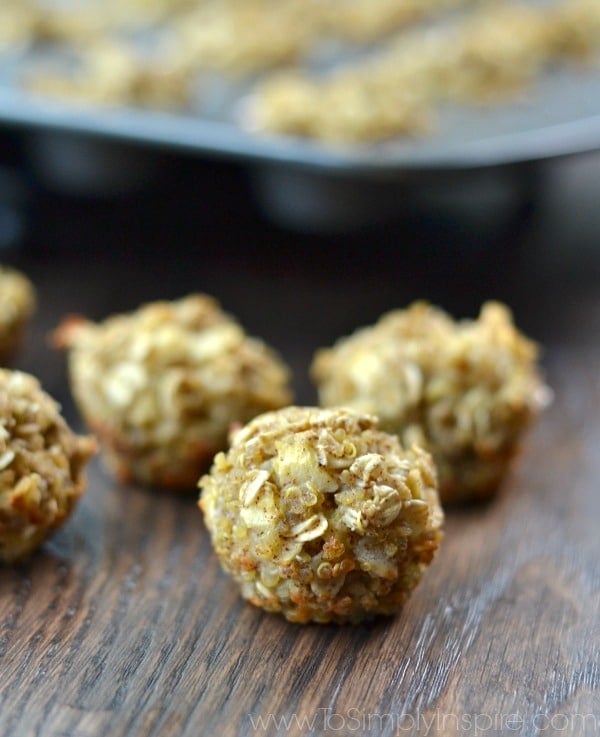 A close up of Cinnamon Quinoa bites on a table