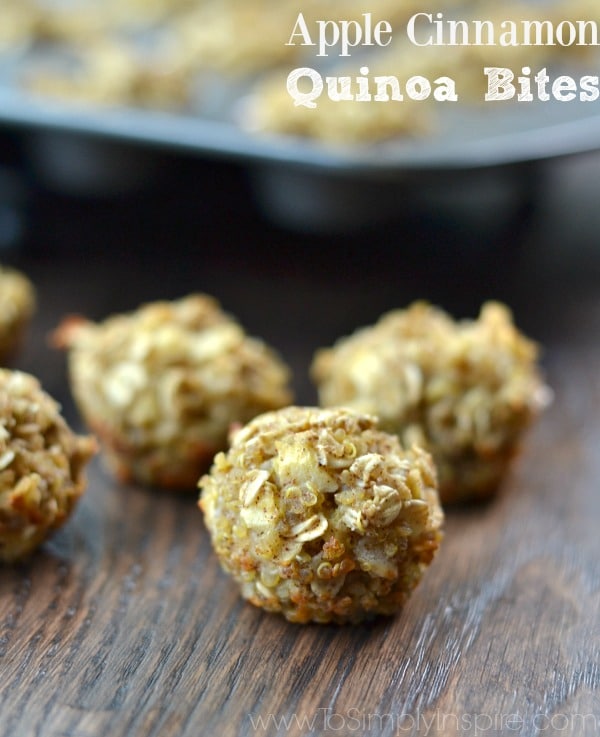 A close up of Cinnamon Quinoa bites on a table