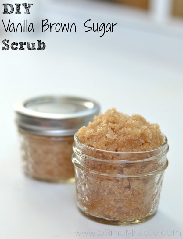 Vanilla Brown Sugar Scrub in a small mason jar