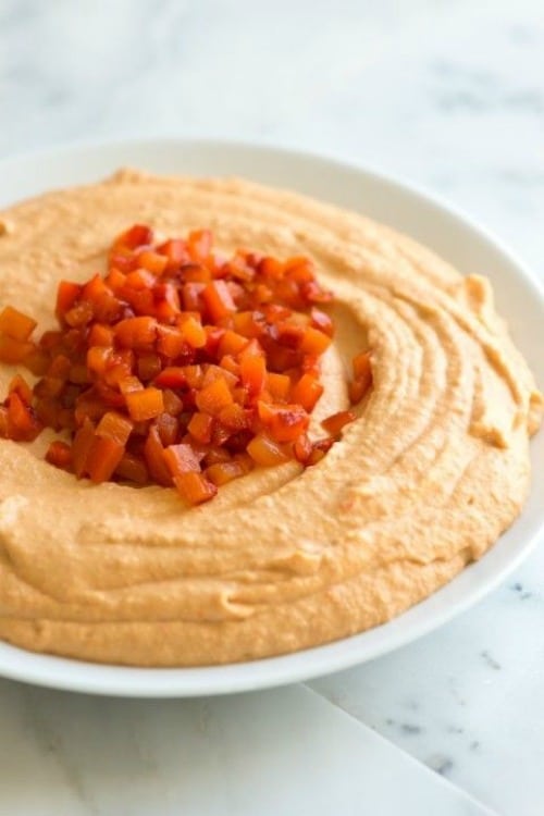 Irresistible Roasted Red Pepper Hummus