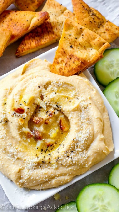 Seriously Smooth Roasted Garlic Parmesan Hummus