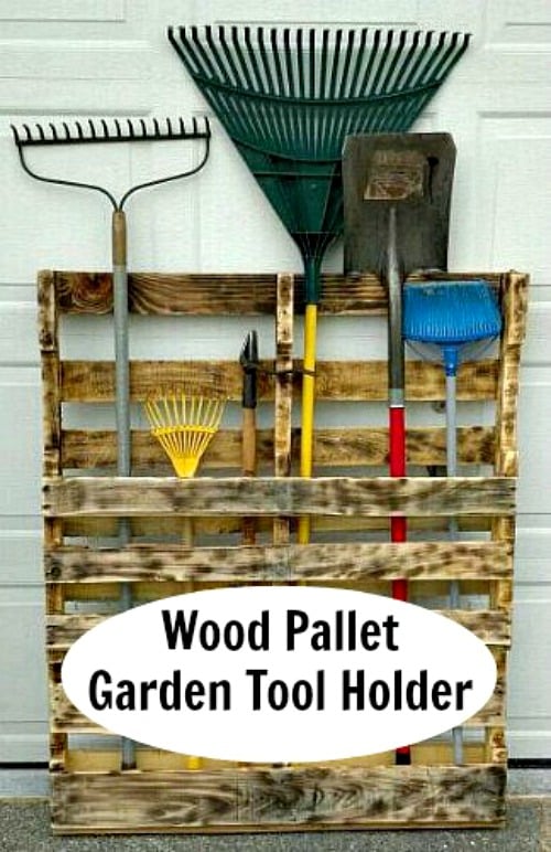 Wood Pallet Garden Tool Holder