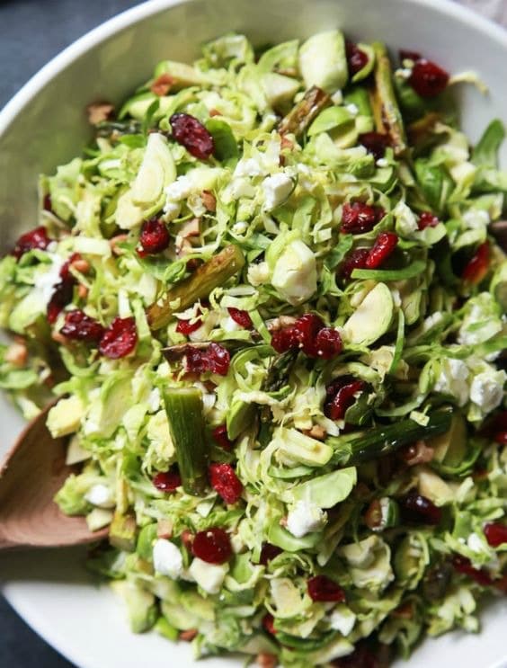 Asparagus & Brussel Sprout Salad with Honey Dijon Dressing