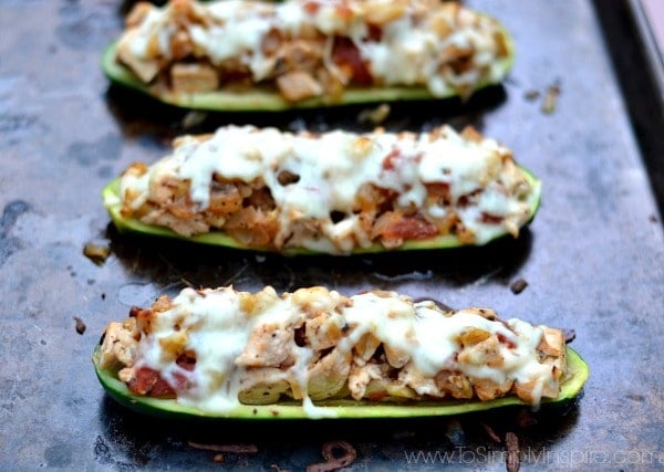 Italian Chicken Zucchini Boats