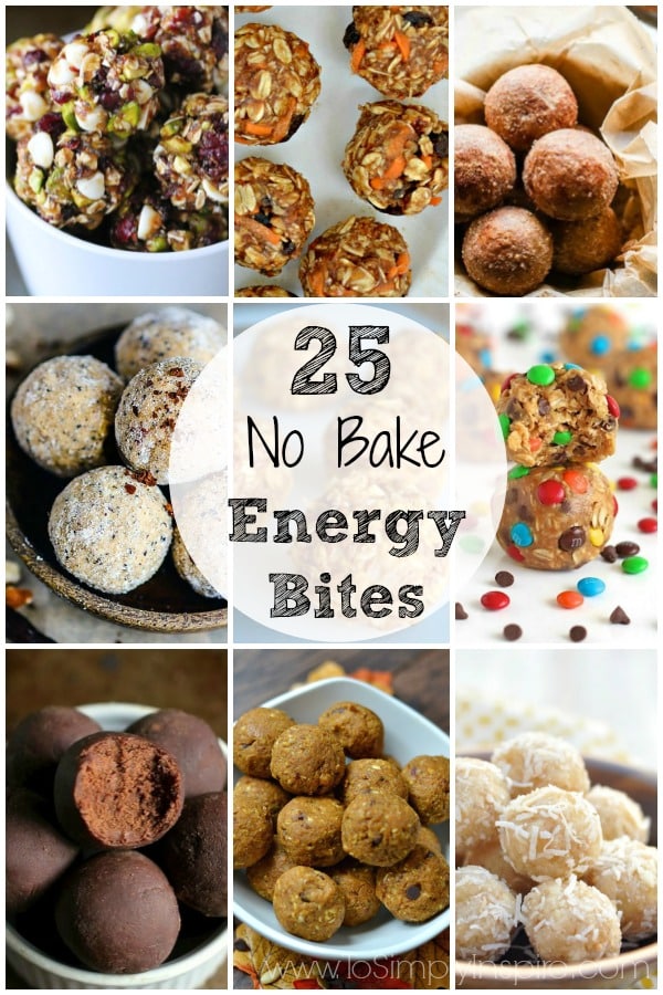 A bunch of different types of no bake energy bites
