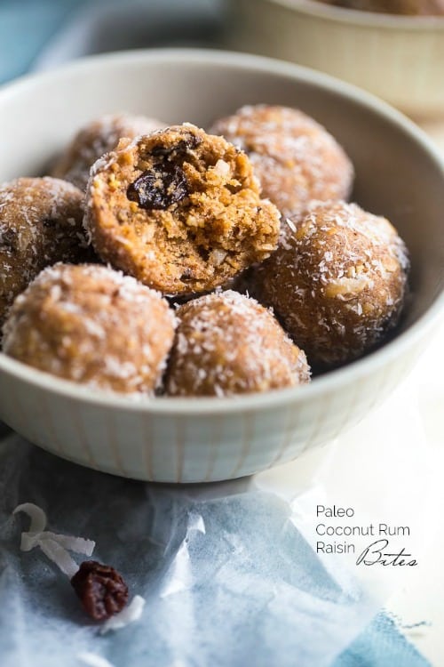 Paleo Coconut Rum Raisin Energy Balls