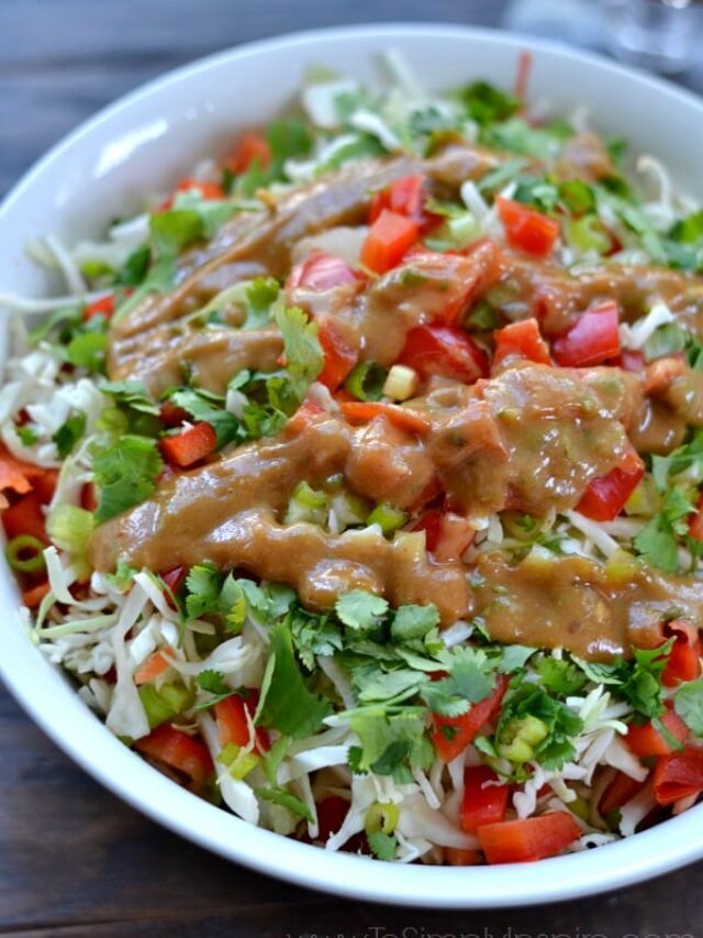 Thai Salad with Peanut Dressing Recipe - To Simply Inspire