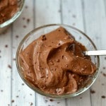 A closeup of avocado Chocolate Pudding recipe