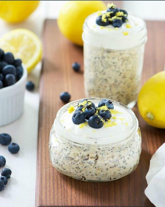 Overnight Blueberry Lemon Cheesecake Oats