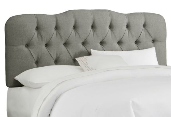 Davidson Tufted Headboard, Gray Linen