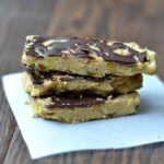 three halvah snack bars stacked on top of each other