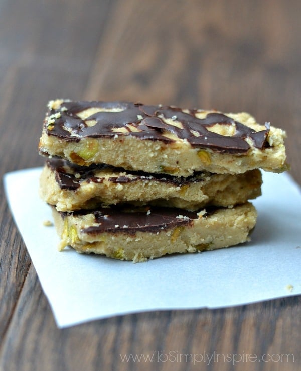 three halvah snack bars stacked on top of each other