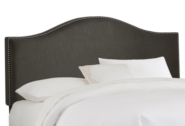 Tallman Headboard, Charcoal Linen