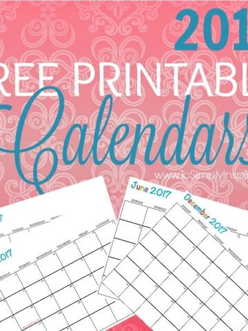 a banner that says 2017 free printable calendars
