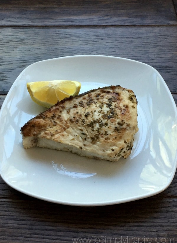 Lemon Oregano Swordfish To Simply Inspire
