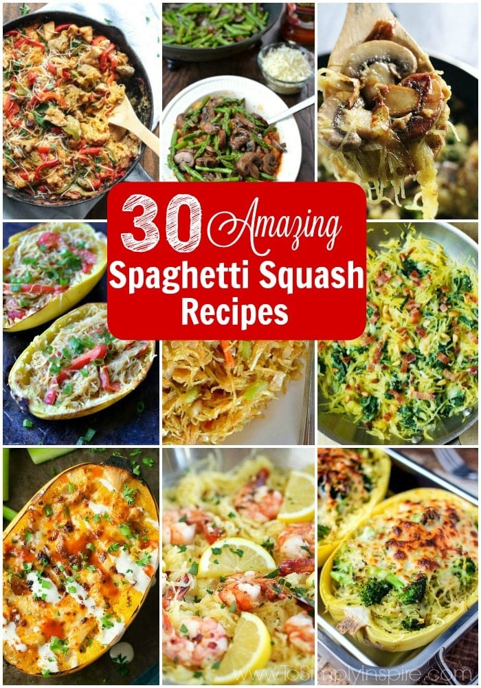 A bunch of different spaghetti squash recipes