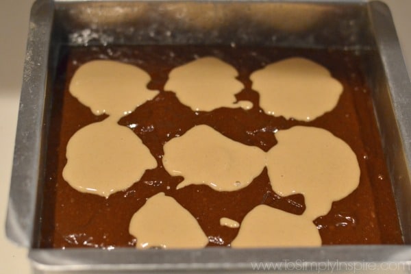 brownie batter with tahini drops 