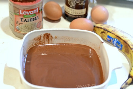 melted chocolate in a white dish