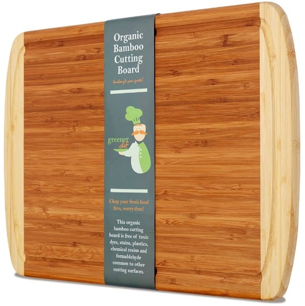 A wooden cutting board