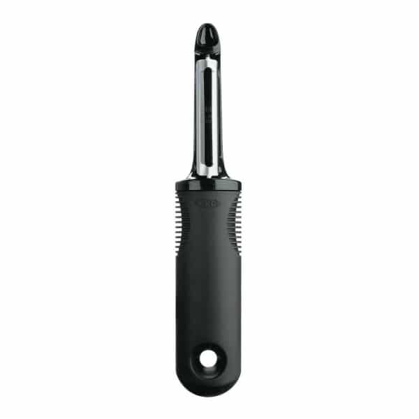vegetable peeler with a a black handle