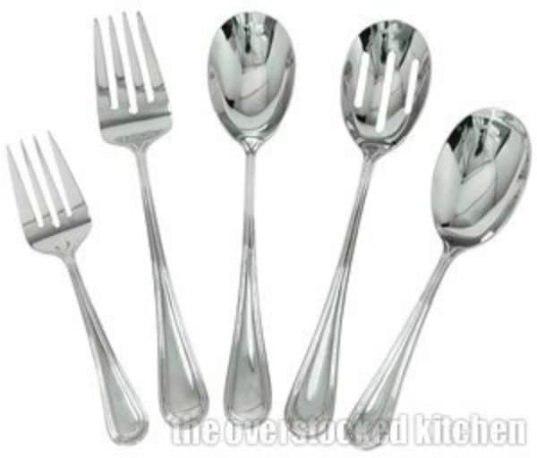 set of silver serving utensils