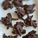 chocolate haystacks recipe on a white plate