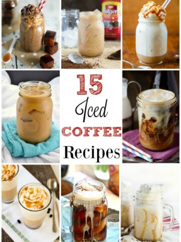 several different recipes of mugs  iced coffee