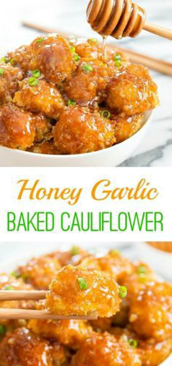 Honey Garlic Baked Cauliflower