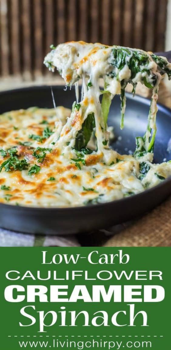 Low-Carb Cauliflower Creamed Spinach
