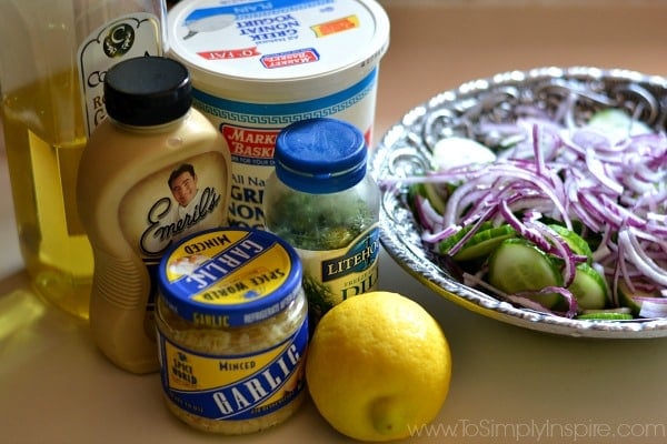 Creamy Cucumber Salad Ingredients