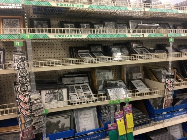 A store shelf of picture frames