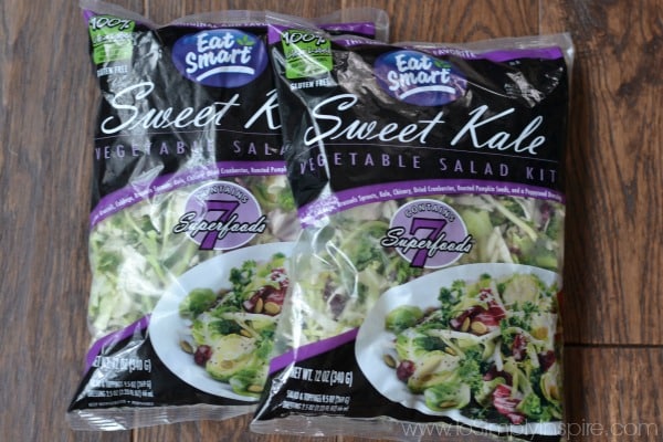 three bags of sweet kale salad