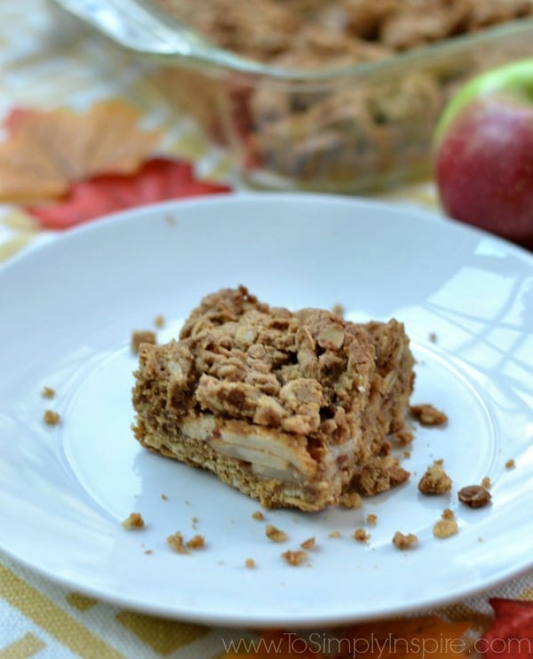Apple Oatmeal Crumb Bars To Simply Inspire