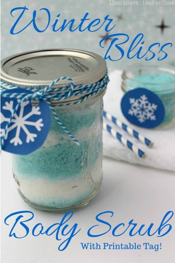 blue and white layered body Scrub in a mason jar
