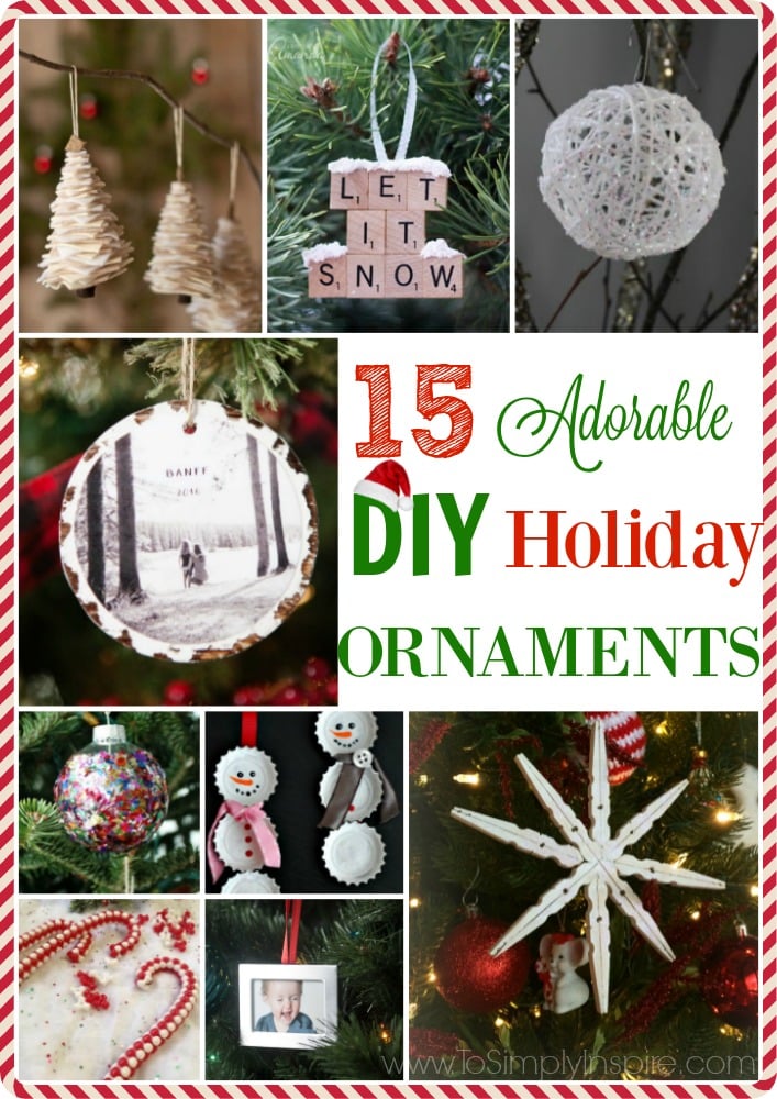 Create a fun tradition of making a DIY holiday ornament each year with your family. It is so great to reminisce each year as you decorate your tree. A bunch of DIY Holiday ornament ideas