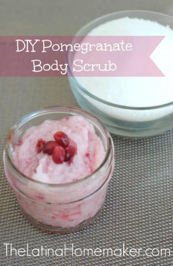 pink sugar scrub in a small dish