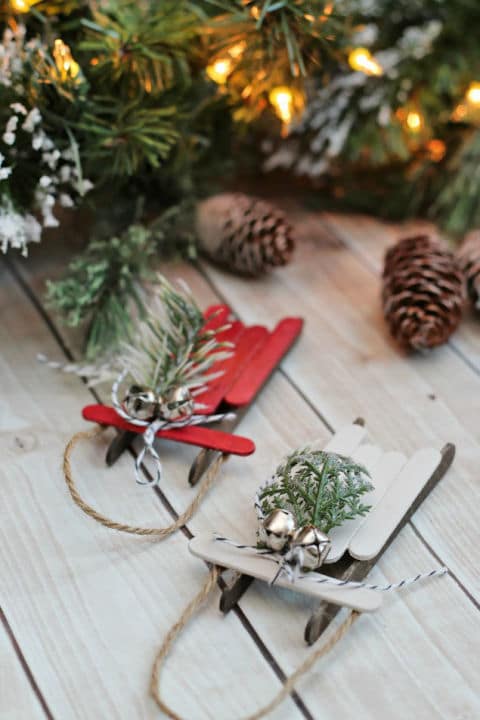 popsicle sled ornaments