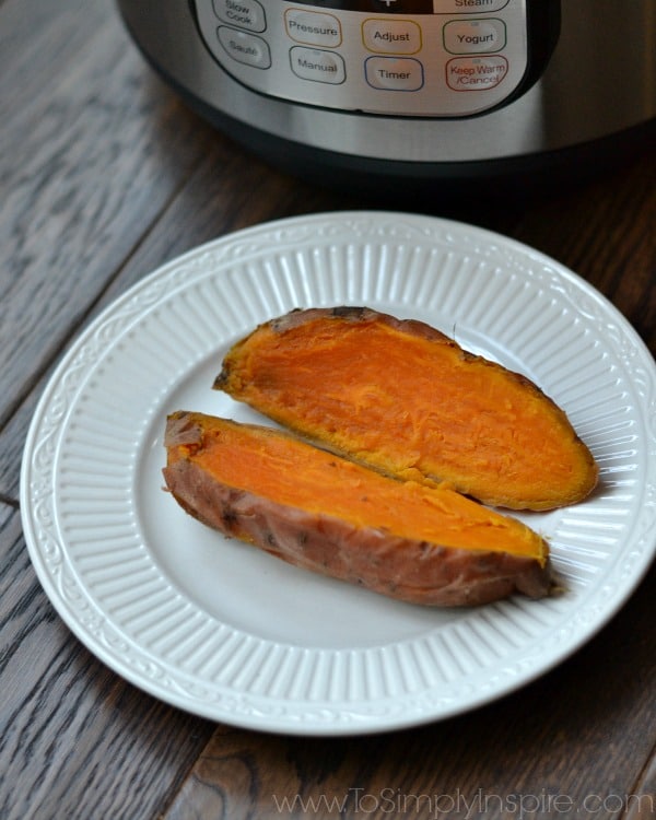 Sweet potato on a white plate