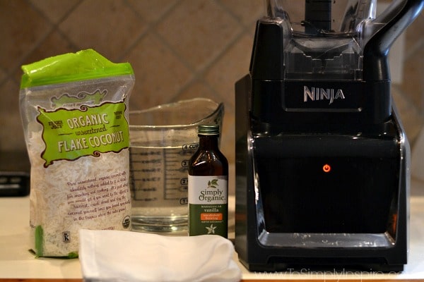 Ingredients for homemade coconut milk