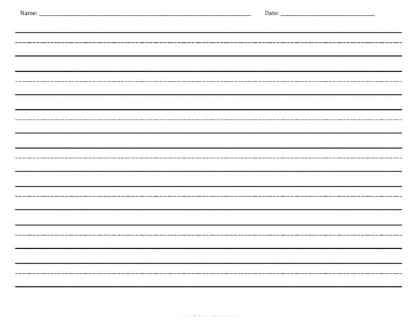 Blank Lined Paper - Handwriting Practice Worksheet