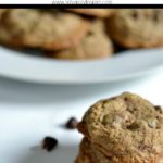 oatmeal chocolate chip cookies in a white table with chocolate chips