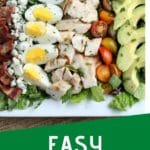 Cobb Salad Recipe with text overlay