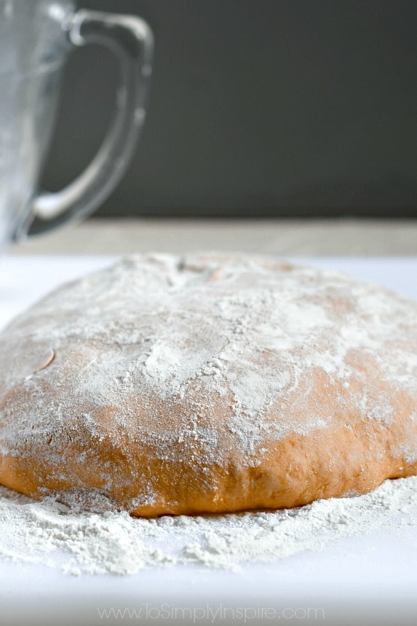 sweet potato gnocchi dough covered in white flour