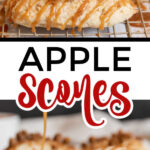 apple scones on a metal cooking rack