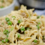 tuna casserole in a white bowl