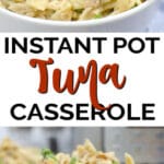 tuna casserole in a white bowl