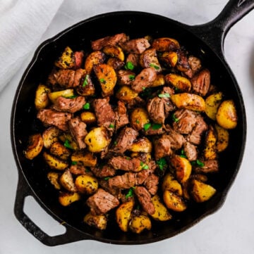 Butter Steak Bites and Potatoes