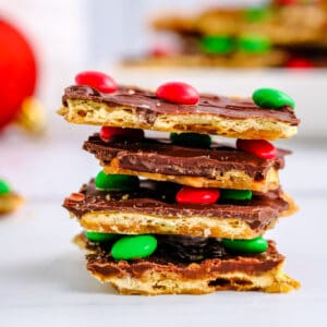 a stack of christmas crack with M7M's on top
