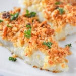 cod fillet with crispy parmesan breadcrumb topping